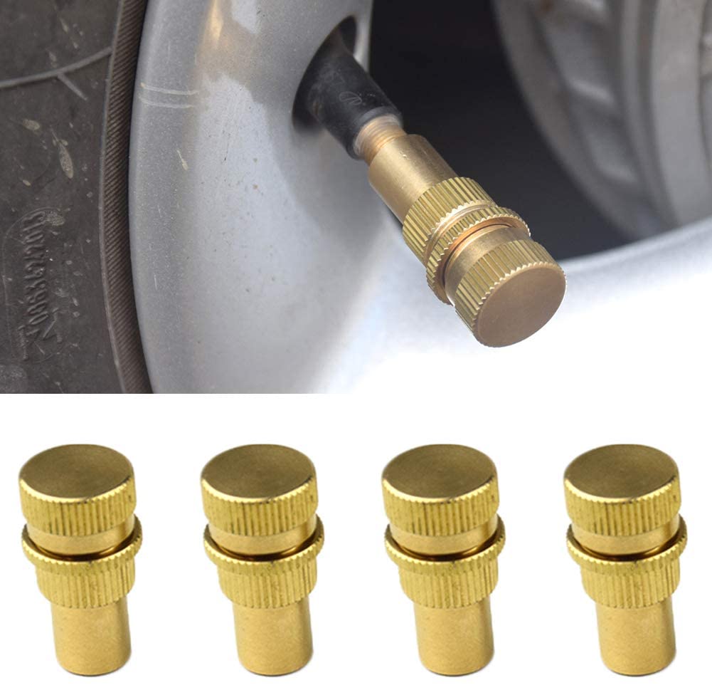 Alician 4pcs Tyre Deflate Accessories Kit Pure Brass Tire Valve Core Tool Bleeder Auto Parts