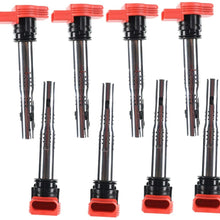 Set of 8 Ignition Coils Pack for Audi A8 Quattro 2007-2012 A6 Quattro Q7 R8 S5 S6 S8 Volkswagen Touareg with Red Coil