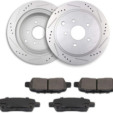 Ineedup 2 Brake Disc Rotots and 4 Ceramic Pads fit for Infiniti FX35 FX37 FX45 JX35 M35h M37 M56 Q50 Q60 Q70 Q70L QX60 QX70,2003-2007 2009-2018 Murano,2013-2017 Pathfinder Quest