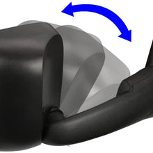 Right Passenger Side Black Power Heated Glass Flip Up Rear View Side Towing Mirrors Replacement for Dodge Ram 02-08