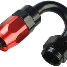 SUPERFASTRACING 4AN 180 Degree Swivel Hose End Fitting/Adaptor Oil/Fuel Line Red Black