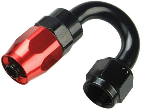 SUPERFASTRACING 4AN 180 Degree Swivel Hose End Fitting/Adaptor Oil/Fuel Line Red Black