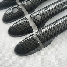 1 Set Sport Carbon Fiber Style Door Handle Cover Trim for Mazda 2 3 6 CX-3 CX-5 CX-9 (with Keyless Holes)