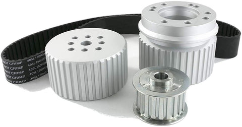 A-Team Performance Gilmer Style Pulley Kit V-Belt 302-351w Compatible with Ford SBF Small Block V8 Engine Silver