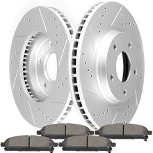 Front Drilled Slotted Brake Disc Rotors Ceramic Pads ZENITHIKE fit for 2004-2009 2011-2017 for Nissan Quest