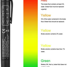 Brake Fluid Tester, Digital Brake Fluid Tester Oil Quality Check Pen W/ 5 LED Lights for DOT3 / DOT4 / DOT5 Black
