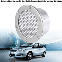 Qiilu Universal Car Racing Air Duct Grille Bumper Vent Inlet for Cold Air Intake(Silver)
