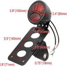 Amazicha Motorcycle Side Mount License Plate Bracket LED Brake Tail Light Compatible for Harley Davidson Sporster Bobber Chopper Cafe