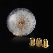 YASUOA Shift Knob Crystal Ball with Real Dandelions Flowers for Manual Vehicles Gear Shifter with 3 Adapters (2.8inch)