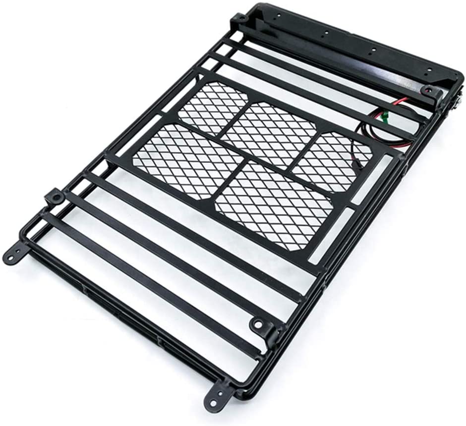 Car Roof Luggage Rack, Universal Black Roof Rack Cargo with LED Spotlight, Metal Carrier Basket SUV Storage, Car Top Luggage Holder Carrier Basket, for Wrangler Axial (with led spotlight)