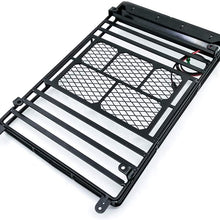 Car Roof Luggage Rack, Universal Black Roof Rack Cargo with LED Spotlight, Metal Carrier Basket SUV Storage, Car Top Luggage Holder Carrier Basket, for Wrangler Axial (with led spotlight)