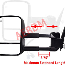 AERDM New Pair Towing Mirrors Manual Operated Textured Black Telescoping Trailer Side Mirrors Fit Chevy/GMC/Cadillac Silverado Sierra Avalanche Suburban Tahoe Yukon XL Escalade EXT ESV