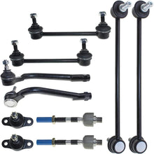 DLZ 10 Pcs Suspension Kit-2 Front Lower Ball Joint 2 Inner 2 Outer Tie Rod End 2 Front 2 Rear Sway Bar Compatible with 2007-2008 Elantra