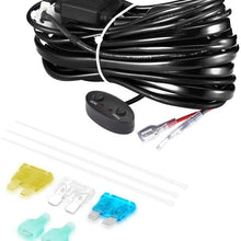 NOVSIGHT LED Light Bar Wiring Harness Kit 14AWG Heavy Duty 12V 5Pin Rocker Laser On Off Waterproof Switch Power Relay Blade Fuse-1 Lead,2 Years Warranty