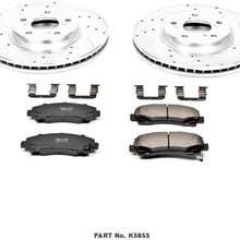 Power Stop K5855 Front Brake Kit with Drilled/Slotted Brake Rotors and Z23 Evolution Ceramic Brake Pads