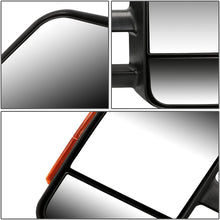 Pair Black Manual Telescoping Amber LED Turn Signal Side Towing Mirrors Replacement for Silverado Sierra GMT900 07-14