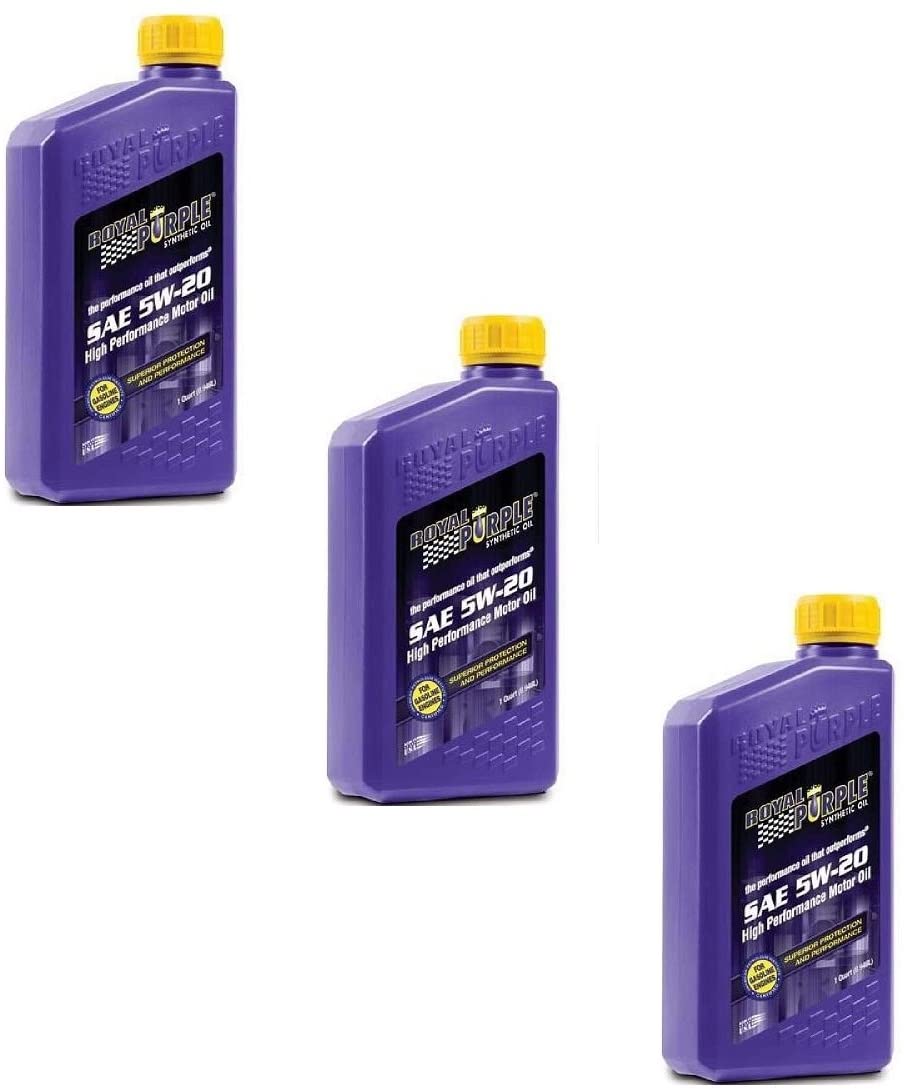 Royal Purple SAE Multi-Grade Synthetic Motor Oil 5W-20 Pack of 3 Quarts