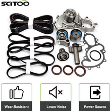 Scitoo Timing Belt Water Pump Gasket Hydraulic Tensioner Kit Fits 1995-2004 Toyota Tacoma Tundra 4Runner T100 3.4L 5VZFE