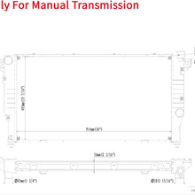LYW Manual Aluminum/Plastic Radiator 2 Row compatible with 1994-2002 Dodge Ram 2500 3500 5.9L L6
