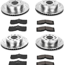 Power Stop K2597 Front & Rear Brake Kit with Drilled/Slotted Brake Rotors and Z23 Evolution Ceramic Brake Pads