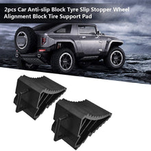 Wheel Stopper, 2pcs Car Anti-slip Block Tyre Slip Stopper Wheel Alignment Block Tire Support Pad