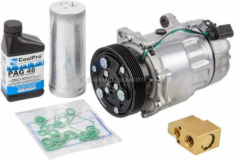 AC Compressor & A/C Kit For Volkswagen VW Golf & Jetta Mk4 - Includes Drier Filter, Expansion Valve, PAG Oil & O-Rings - BuyAutoParts 60-80109RK New