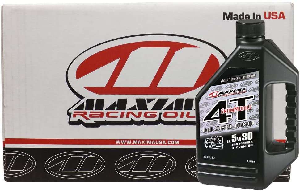 Maxima Racing Oils CS15901-12PK-12PK 5W-30 Snowmobile 4T Engine Oil, 12 L, (Pack of 12)