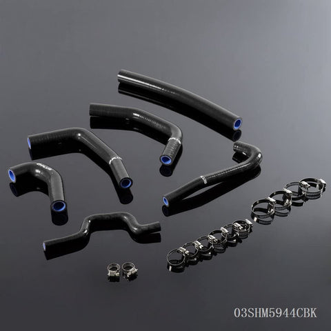 Black Silicone Radiator Coolant Hose Pipe Clamps Kit For KAWASAKI KXF250 KX250F 2009-2013 2010 2011 2012 6pcs