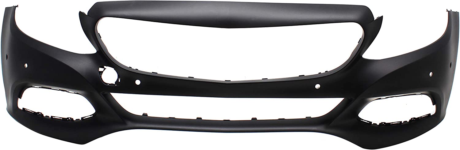 Front Bumper Cover Compatible with MERCEDES BENZ C300 2015-2018 Primed with IPAS Holes/Surround View (2017 Convertible/Coupe)/Sedan - CAPA