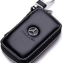 Gaocar Auto Parts Car Key case for Lexus,Genuine Leather Car Smart Key Chain Keychain Holder Metal Hook and Keyring Zipper Bag for Remote Key Fob - Black (for Lexus)