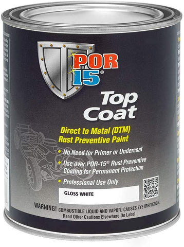 POR-15 46801 Top Coat Gloss White Paint, 128. Fluid_Ounces