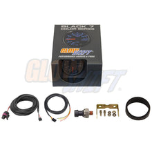 GlowShift Black 7 Color 100 PSI Oil Pressure Gauge Kit - Includes Electronic Sensor - Black Dial - Clear Lens - for Car & Truck - 2-1/16" 52mm