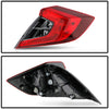 ACANII - For 2016-2020 Honda Civic 4-Door Sedan Red Smoked Rear Tail Lights Lamps Outer Assembly Driver & Passenger Side