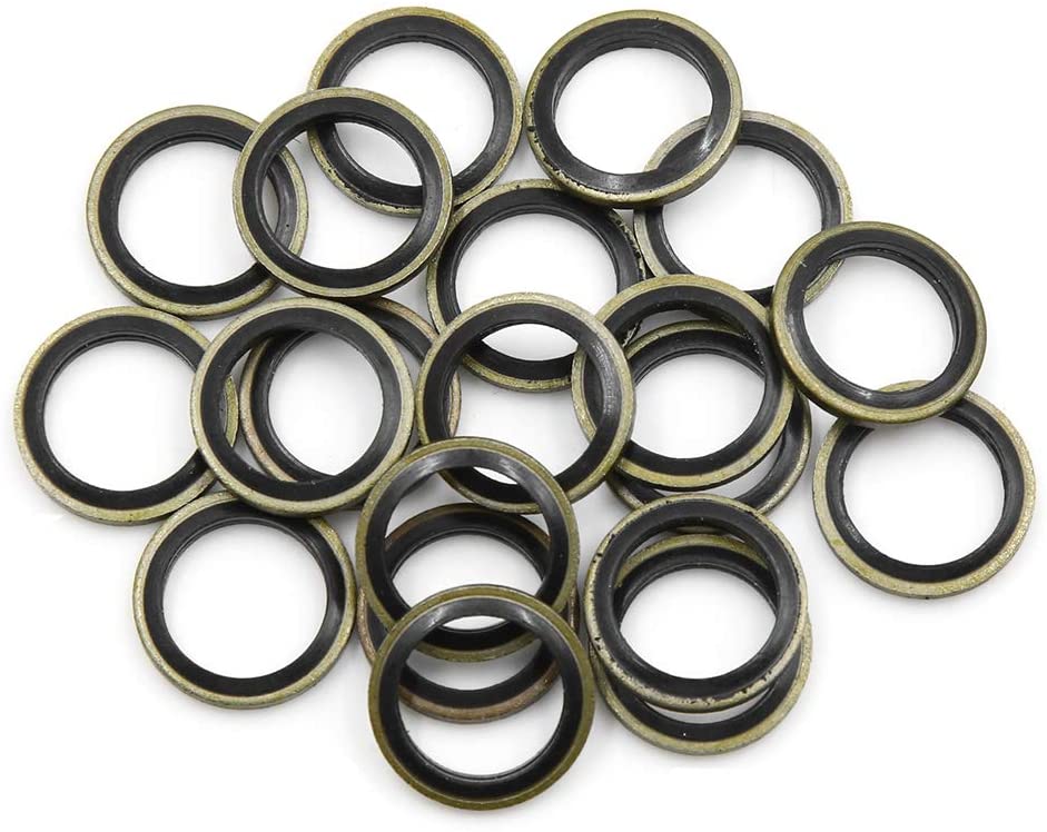 X AUTOHAUX 20pcs Engine Oil Crush Washers Drain Plug Gaskets 14mm ID. 20mm OD. for Car