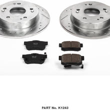 Power Stop K1243 Rear Brake Kit with Drilled/Slotted Brake Rotors and Z23 Evolution Ceramic Brake Pads