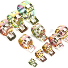 Senyar Hose Clamps Fastener,100 Pcs 10 Sizes Autos Spring Steel Clip Fuel Oil Water Hose Pipe Tube Clamp Fastener