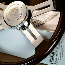 18" Dark Wood Steering Wheel Chrome Dual Spoke Kenworth Peterbilt Hub Included