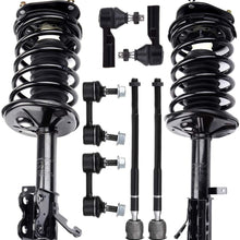 FINAUTO 8PCS Suspension Kit Shocks And Struts Assembly Front Strut Spring Assembly Stabilizer Bar Link Kit Tie Rod End Fit for 1998-2002 Chevrolet Prizm 1993-2002 Toyota Corolla