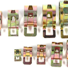 Suuonee Tube Clamp Fastener, 100 Pcs 10 Sizes Autos Spring Clip Fuel Oil Water Hose Pipe Tube Clamp Fastener