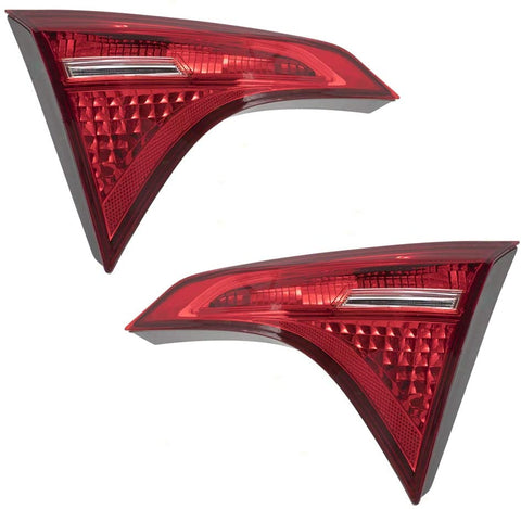 Brock Replacement Pair Set Halogen Tail Lights Lid Mounted Left + Right Tail Lamps w/LED Reverse Lens Compatible with 17-19 Corolla 8159002A60 8158002A60