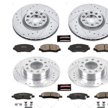 Power Stop K6373 Front & Rear Brake Kit with Drilled/Slotted Brake Rotors and Z23 Evolution Ceramic Brake Pads