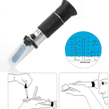 Janhiny Portable Handheld ATC Antifreeze Refractometer Freezing Point Meterfor Glycol Antifreeze Coolant and Battery Acid