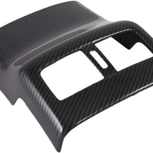 HKPKYK Chrome Air Vent Trim,for Mazda 3 M3 2019 2020, Carbon Fiber Style Rear Air Conditioner Outlet Decorative Frame Cover Sticker
