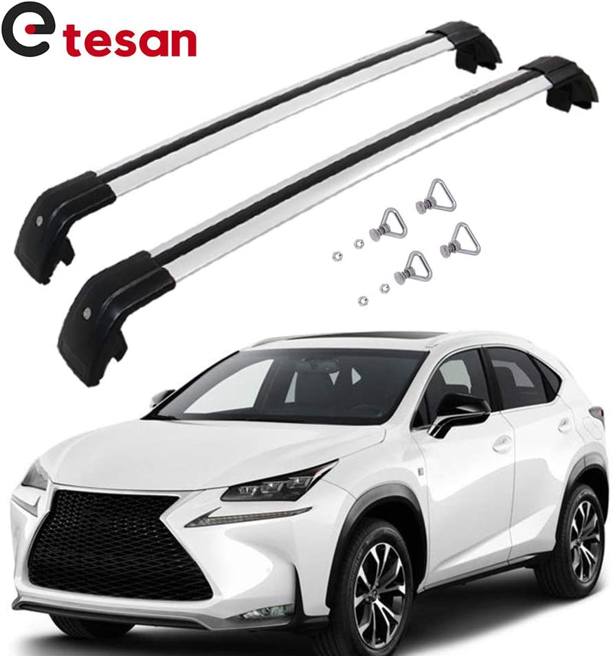 2 Pieces Cross Bars Fit for NX 2015-2021 Silver Cargo Baggage Luggage Roof Rack Crossbars
