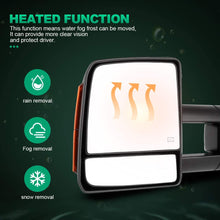 AUTOMUTO Towing Mirrors Fit For 2007-2016 For Toyota For Tundra Left Driver Right Passenger Tow Mirrors Power Adjusted Heated Black Housing Turn Signal Light Driver Side and Passenger Side