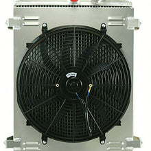 OzCoolingParts 32 Ford Model Series Radiator Fan Shroud Kit, 3 Row Core Aluminum Radiator + 16" Fan w/Shroud + Thermostat Kit for 1932 Ford HI/High Boy Street/Rat Rod