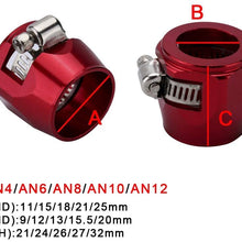 Oil Fuel Hose Clamp End Finisher HEX Finishers Aluminum Hose Connectors Hose Clamps an Fitting Adapter (AN12,Red)