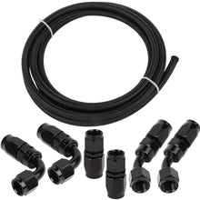 ANPART AN6 12Ft Braided Fuel Line Hose Nylon braided fuel gas pipe hose and AN6 6 pcs Swivel Hose End Fittings