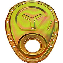Milodon 65555 Gold Zinc Plated Reinforced Timing Cover for Small Block Chevy