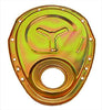 Milodon 65555 Gold Zinc Plated Reinforced Timing Cover for Small Block Chevy